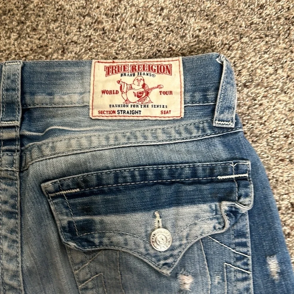 True religion blue distressed jeans size 32